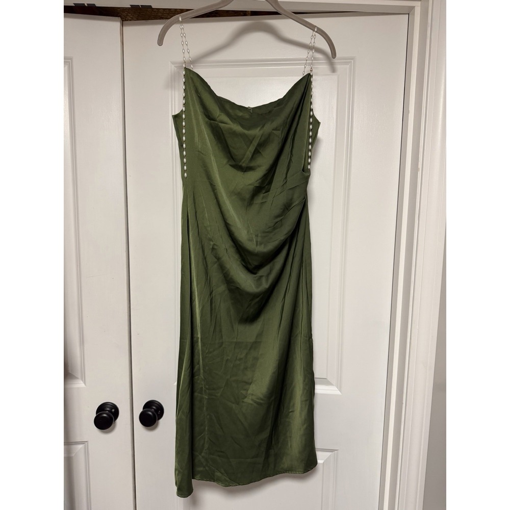 Rihoas, Women's Slip Dress W/Beaded Straps, Green, Women's Size Small